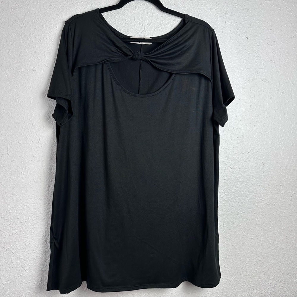Haptics Elegant Black Women's Top Size 1X